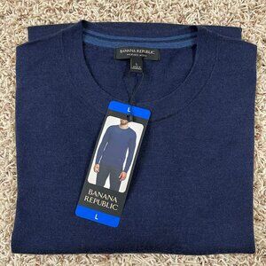 Banana Republic Men’s 100% Merino Wool Sweater Blue, Size Large (New)